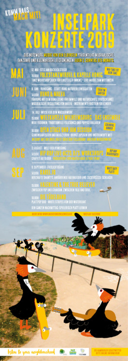 Skatende Haubentaucher im Inselpark Wilhelmsburg (Cultural Branding)