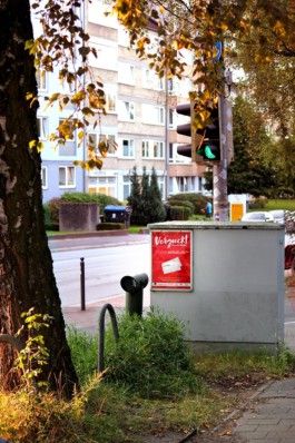 Veranstaltungsplakat für Verguckt, Straßenplakatierung