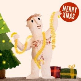 Illustrierter Weihnachts-Pin-Up 