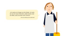 Präsentationsdesign, Illustration einer Putzfrau für einen Vortrag 