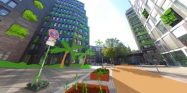 Screenshot aus der illustrierten AR-Anwendung für den Dornbusch in Hamburg 