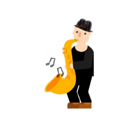 Illustration eines Saxofonspielers